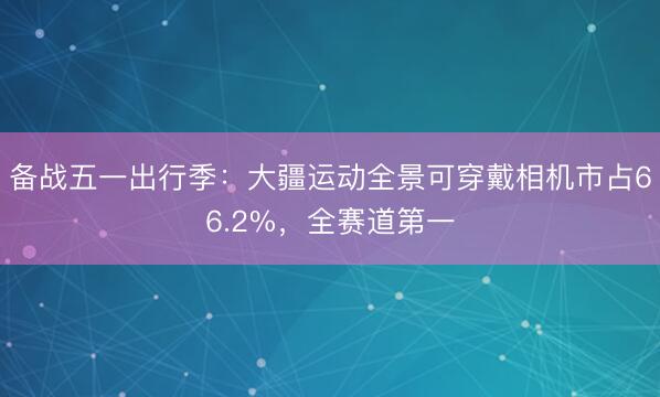 备战五一出行季：大疆运动全景可穿戴相机市占66.2%，全赛道第一