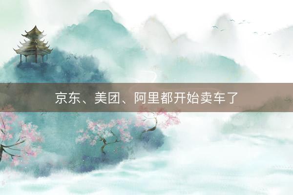 京东、美团、阿里都开始卖车了