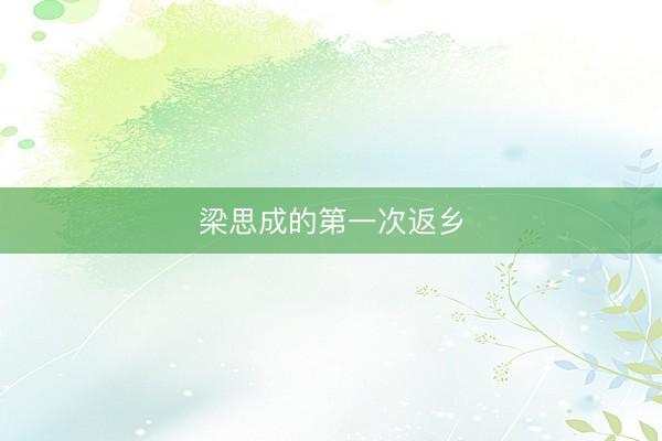 梁思成的第一次返乡