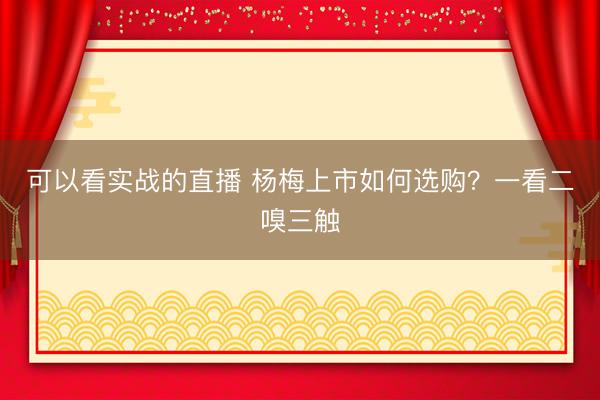 可以看实战的直播 杨梅上市如何选购？一看二嗅三触