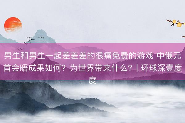男生和男生一起差差差的很痛免费的游戏 中俄元首会晤成果如何？为世界带来什么？| 环球深壹度