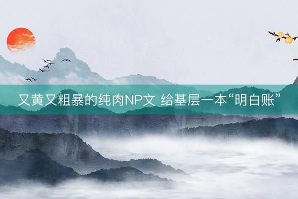 又黄又粗暴的纯肉NP文 给基层一本“明白账”