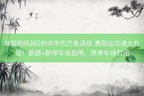 年轻的妈妈2的中字巴巴鱼汤饭 惠阳站交通大升级！新路+新停车场启用，原停车场封闭