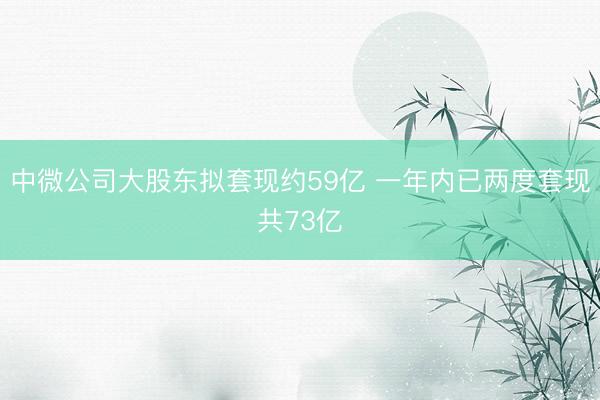 中微公司大股东拟套现约59亿 一年内已两度套现共73亿