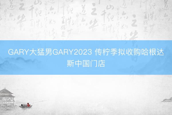 GARY大猛男GARY2023 传柠季拟收购哈根达斯中国门店