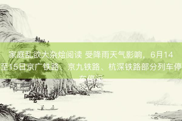 家庭乱欲大杂烩阅读 受降雨天气影响,6月14日至15日京广铁路、京九铁路、杭深铁路部分列车停运