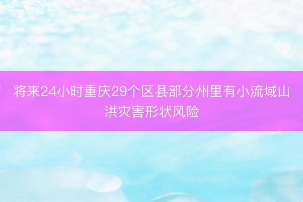 将来24小时重庆29个区县部分州里有小流域山洪灾害形状风险